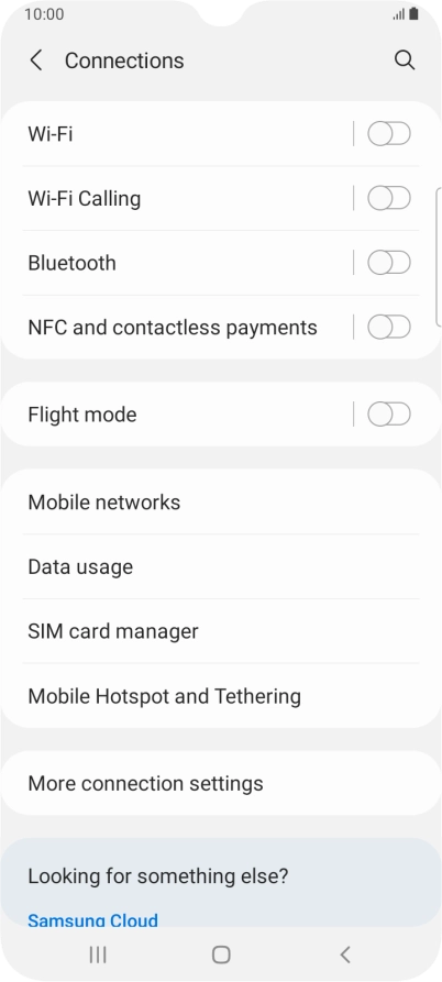 Press Mobile networks.