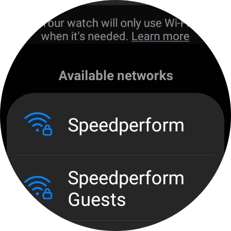 Press the required Wi-Fi network.