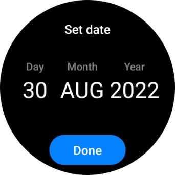 Slide your finger up or down on the screen to set the required date.