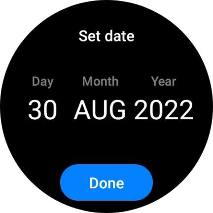 Slide your finger up or down on the screen to set the required date.