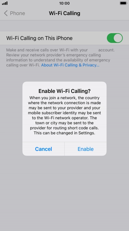 If you turn on the function, press Enable.