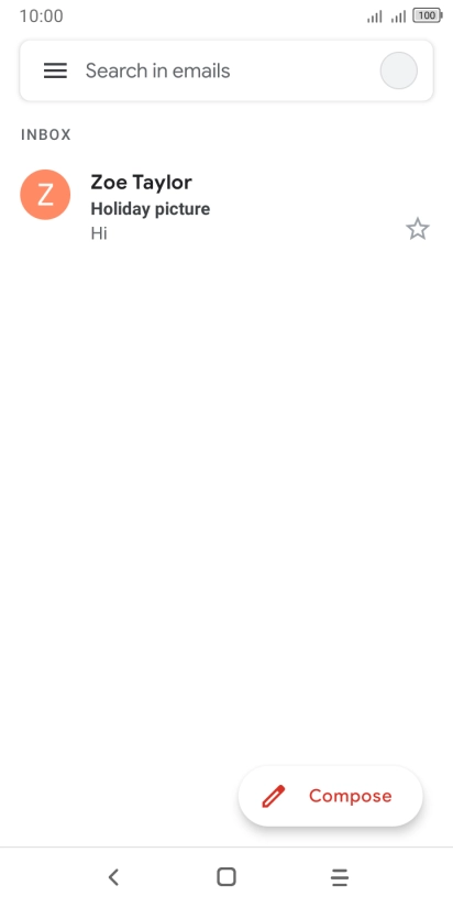 Press the email account icon.