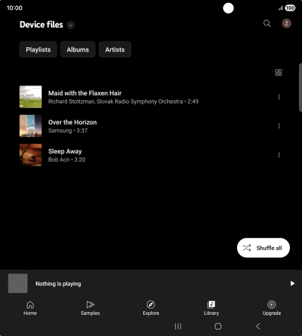 Press the required audio file.