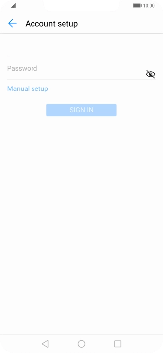 Press Password and key in the password for your email account.