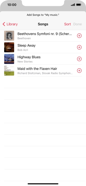 Go to the required category and press the required audio file.