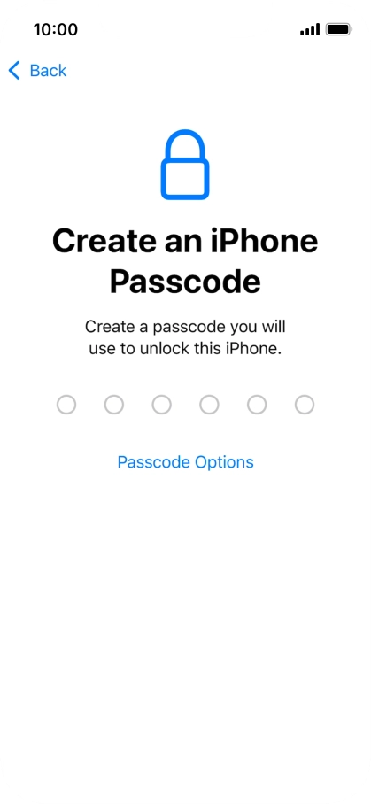 Press Passcode Options.
