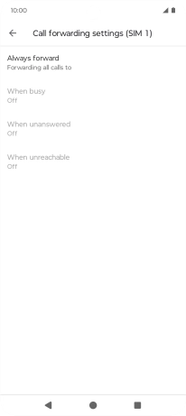 Press the required divert type.