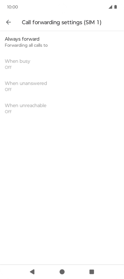 Press the required divert type.