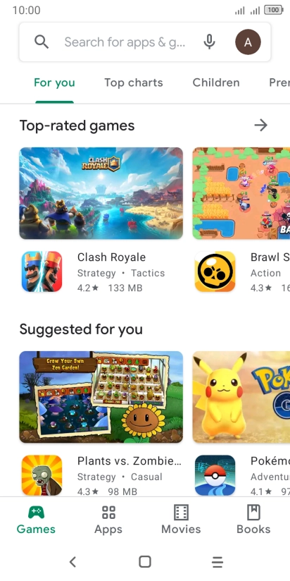 Press the profile icon.