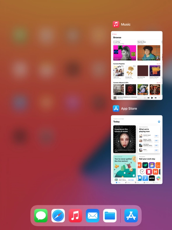 Slide upwards on the required application to end it.