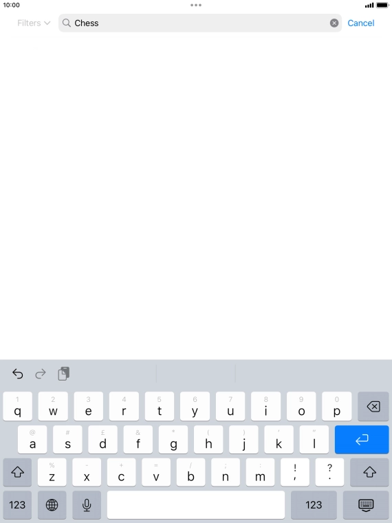 Key in the name or subject of the required app and press enter.