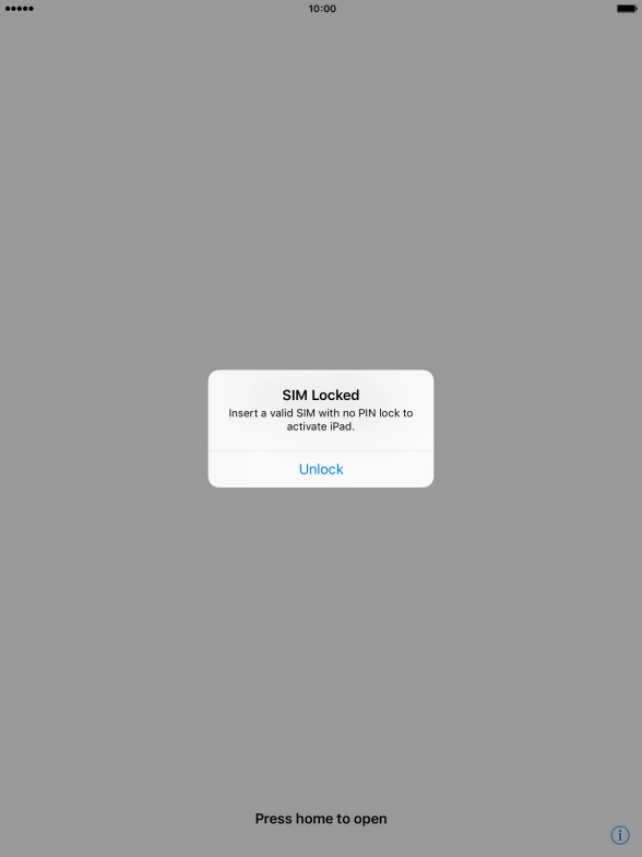 If your SIM is locked, press Unlock.