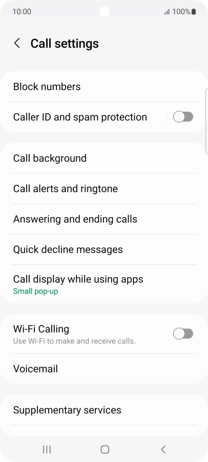 Press Supplementary services.