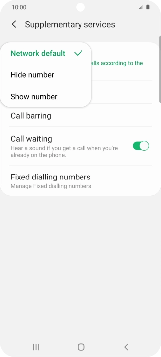 Press Show number to turn on caller identification.