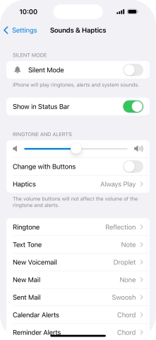 Press the indicator next to 