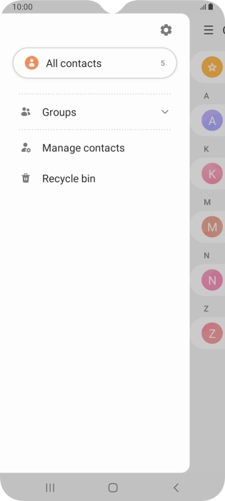 Press Manage contacts.