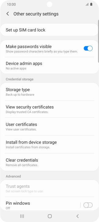 Press Set up SIM card lock.