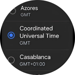 Press the required time zone.