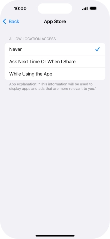 Press the required setting to turn the function on or off.