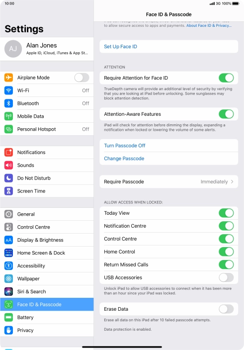 Press the indicator next to 