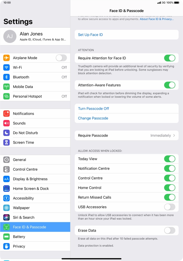 Press the indicator next to 