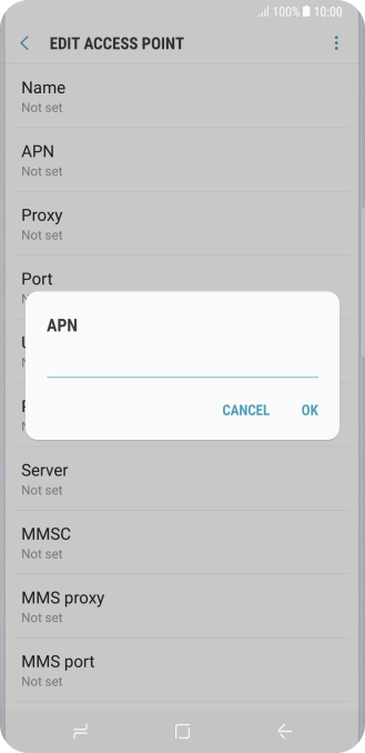 Key in live.vodafone.com and press OK.