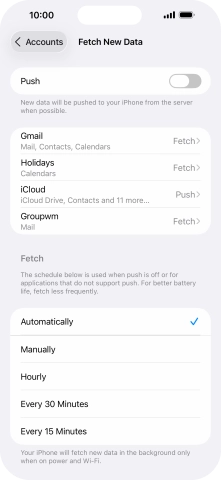 If you turn off the function, press the required setting.