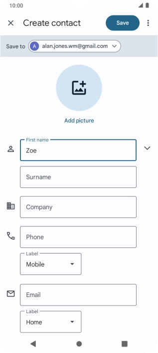 Press Surname and key in the last name.