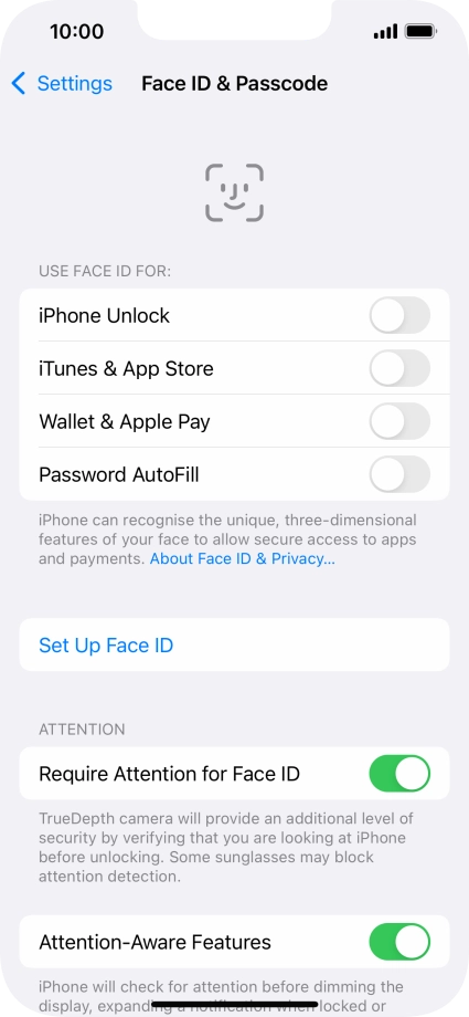 Press Set Up Face ID.
