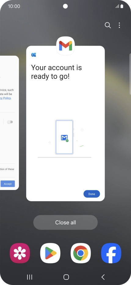 To end one running application, slide your finger upwards on the required application.