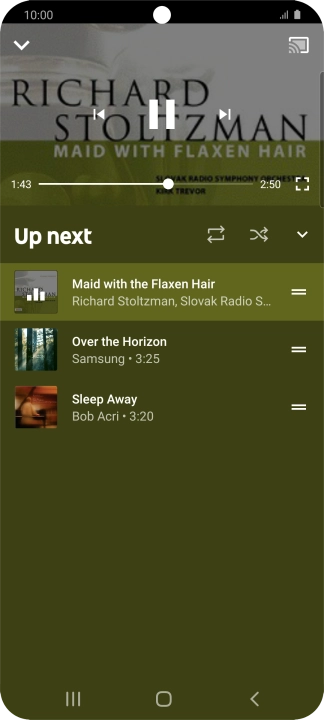 Press the repeat icon to turn the function on or off.
