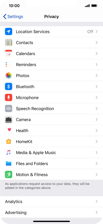 Press Location Services.