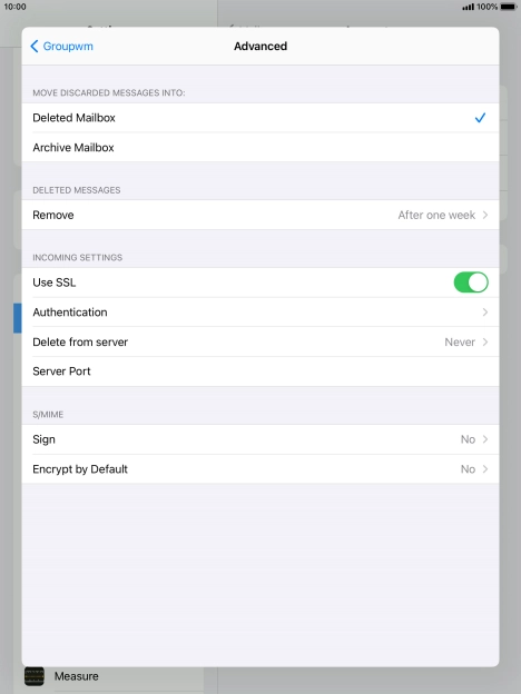 Press the indicator next to 