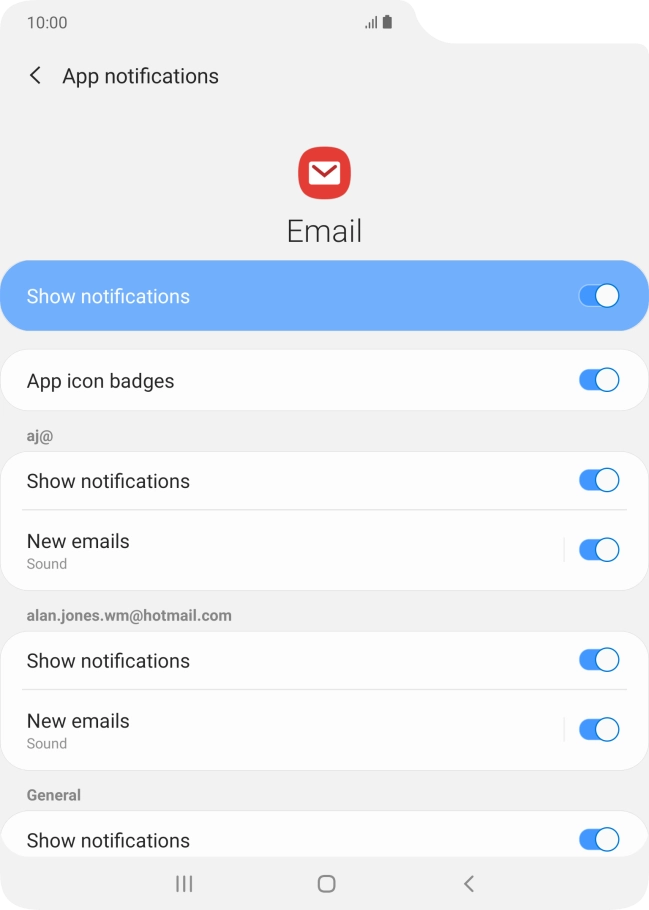 Press the indicator next to 