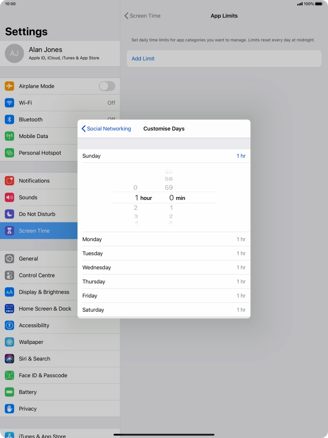 Select the required period.