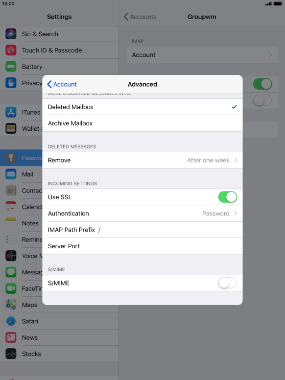 Press the indicator next to 