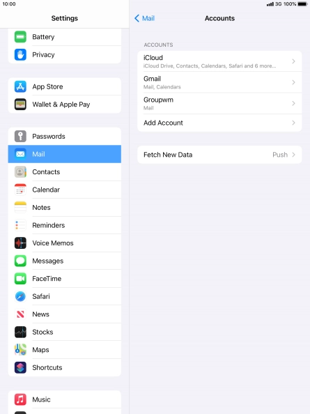 Press the required account.