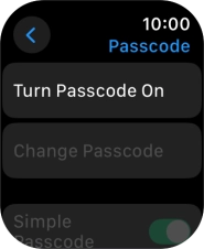 Press Turn Passcode On and key in a lock code of your own choice twice.