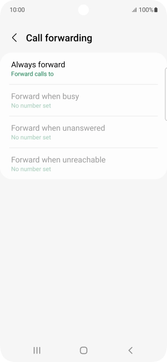 Press the required divert type.