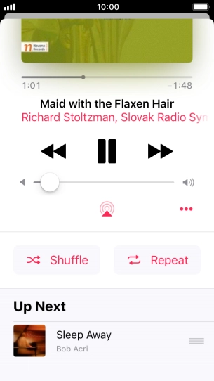 Press Shuffle to turn the function on or off.