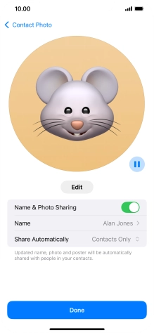 Press the indicator next to 