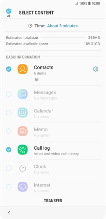 Press the required data types.