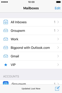Press the required email account.