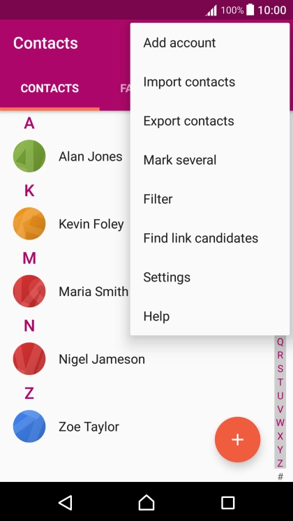 Press Import contacts.