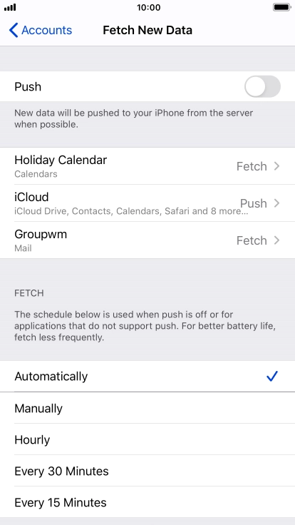 If you turn off the function, press the required setting.