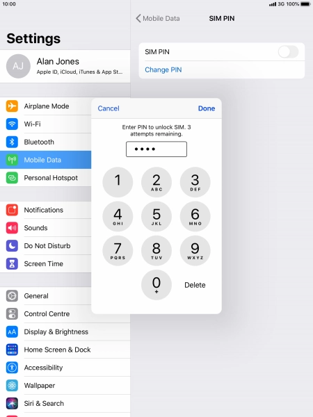 Key in your PIN and press Done.