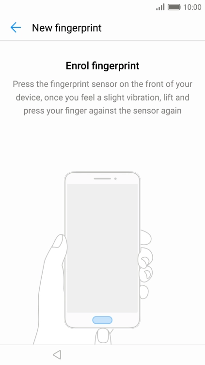 Follow the instructions on the screen to create the phone lock code using your fingerprint.