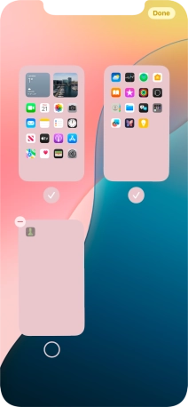Press the delete icon next to the required home screen page.