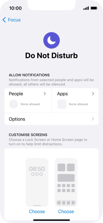 Press People and follow the instructions on the screen to select which contacts you would like to receive calls and notifications from when Do Not Disturb is turned on.