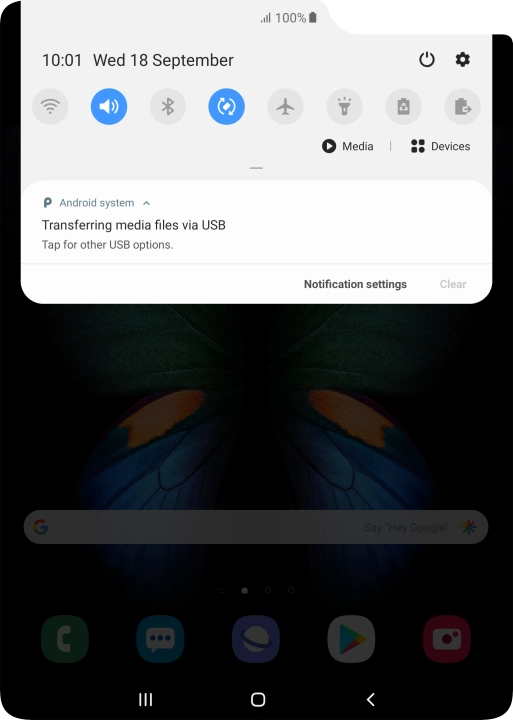 Press Tap for other USB options..